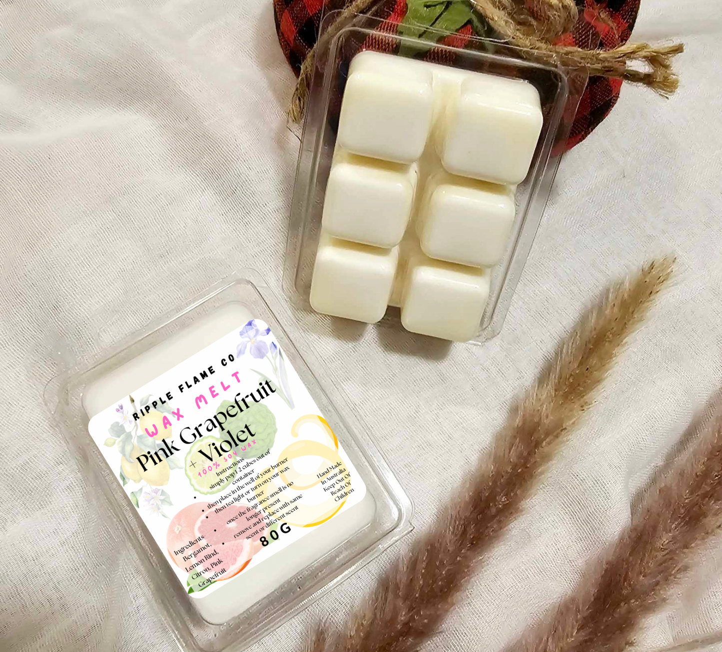 Pink Grapefruit + Violet Wax Melt