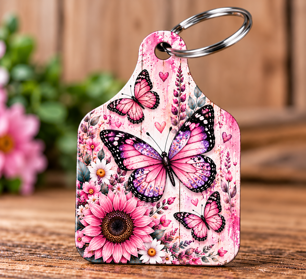 Custom Keyring Cow Tag