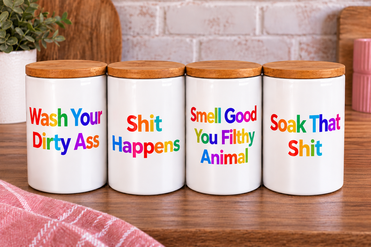 Cheeky Laundry Canisters